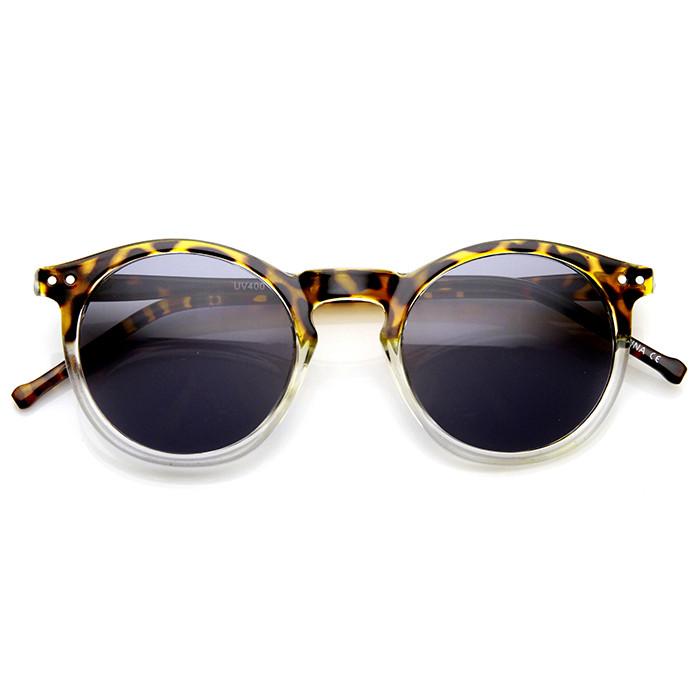 Dapper Indie Round P3 Keyhole Horned Rim Sunglasses 9569