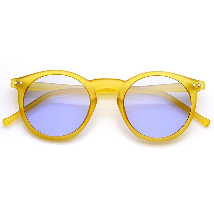 Dapper Indie Round P3 Keyhole Horned Rim Sunglasses 9569