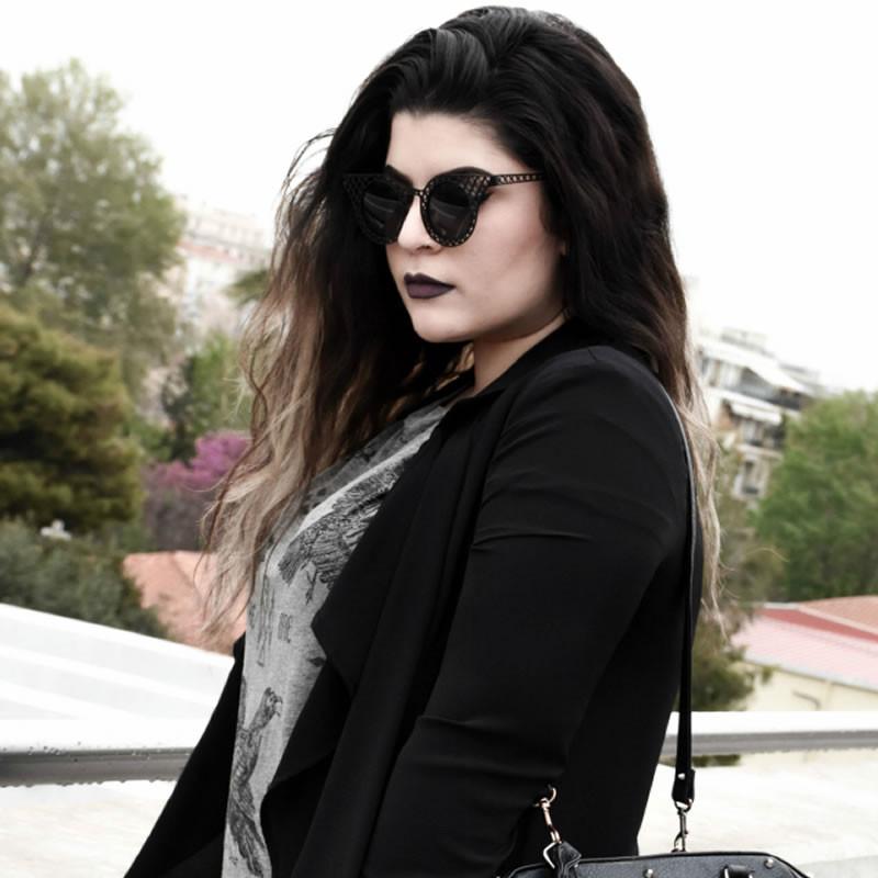 Women's Indie Round Cat Eye Laser Cut Metal Sunglasses 9315