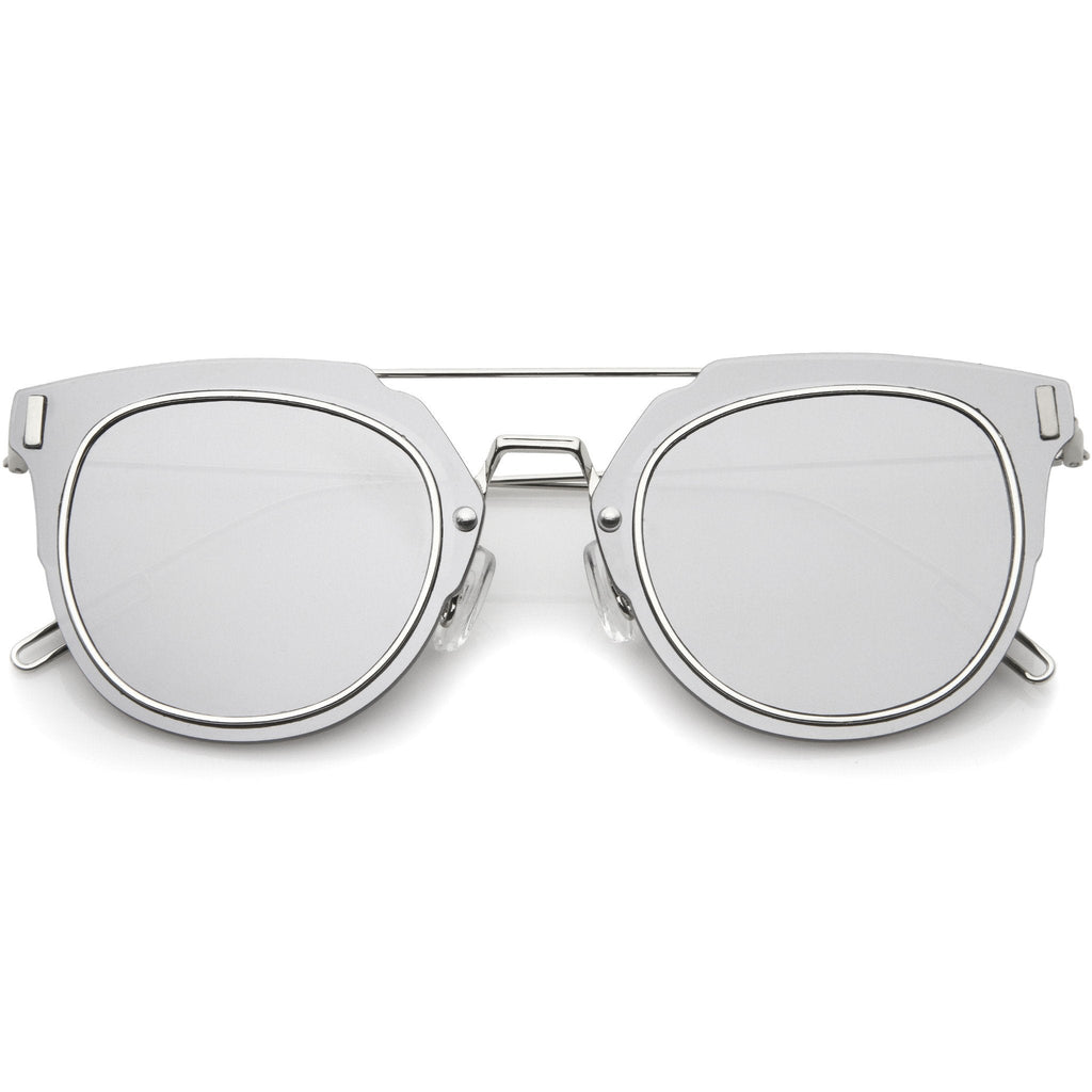 Ultra Slim Wire Frame Pantos Flat Lens Sunglasses A391