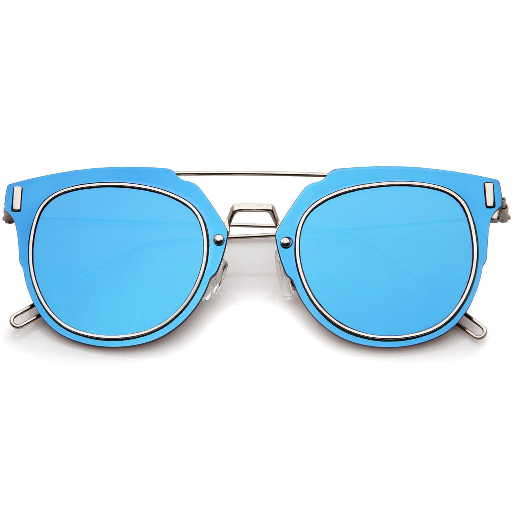Ultra Slim Wire Frame Pantos Flat Lens Sunglasses A391