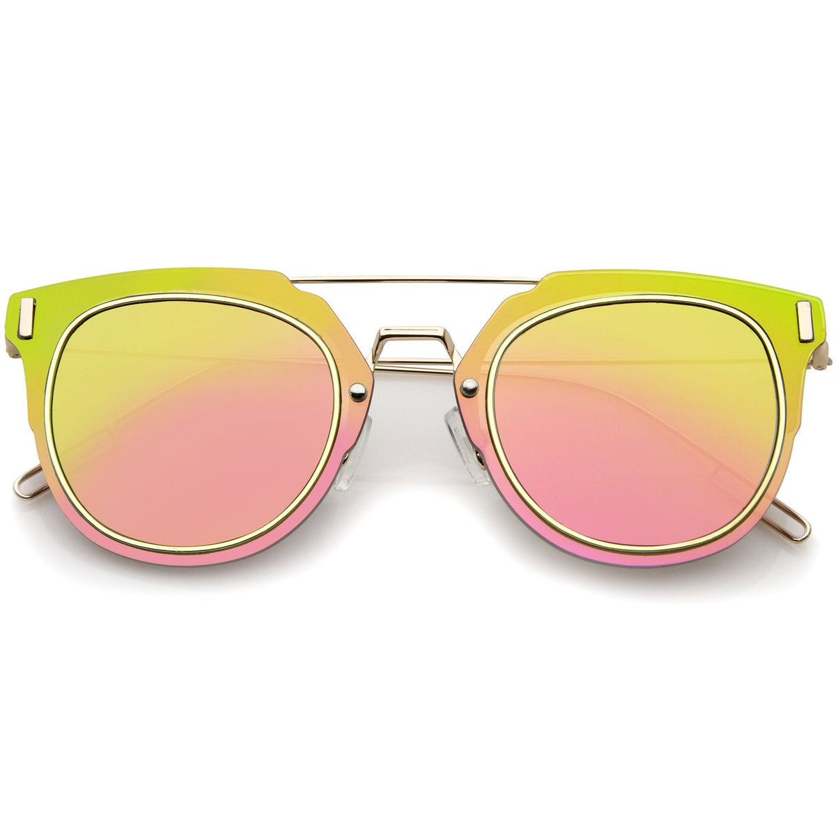 Ultra Slim Wire Frame Pantos Flat Lens Sunglasses A391