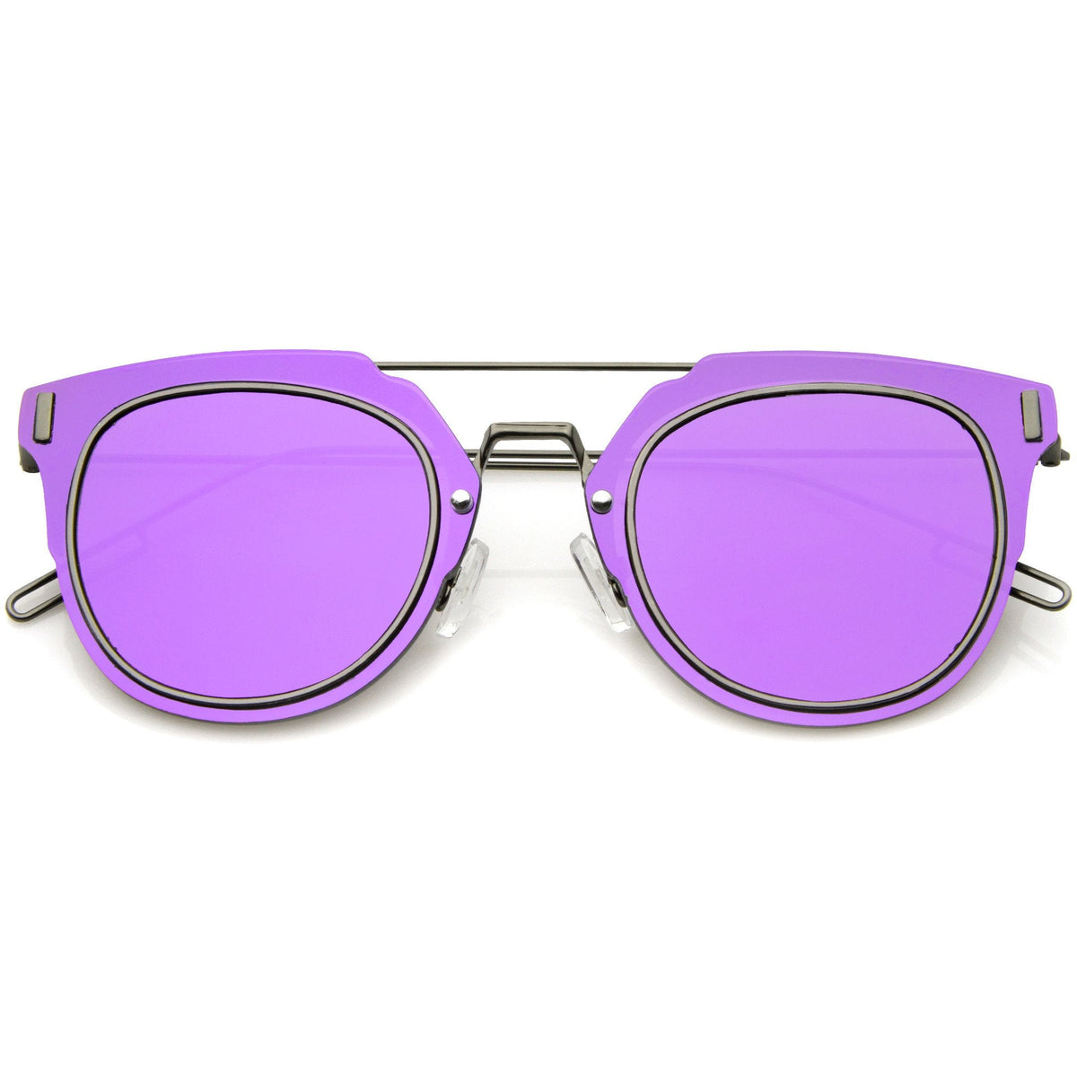 Ultra Slim Wire Frame Pantos Flat Lens Sunglasses A391