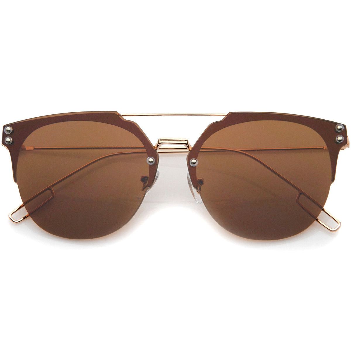 Modern Ultra Slim Rimless Pantos Flat Lens Sunglasses A393