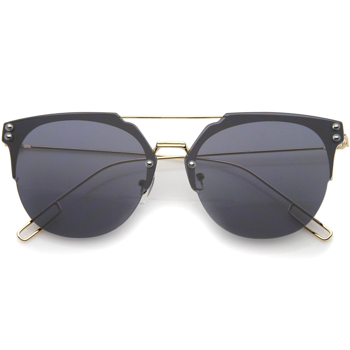 Modern Ultra Slim Rimless Pantos Flat Lens Sunglasses A393