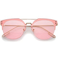 Modern Ultra Slim Rimless Pantos Flat Lens Sunglasses A393