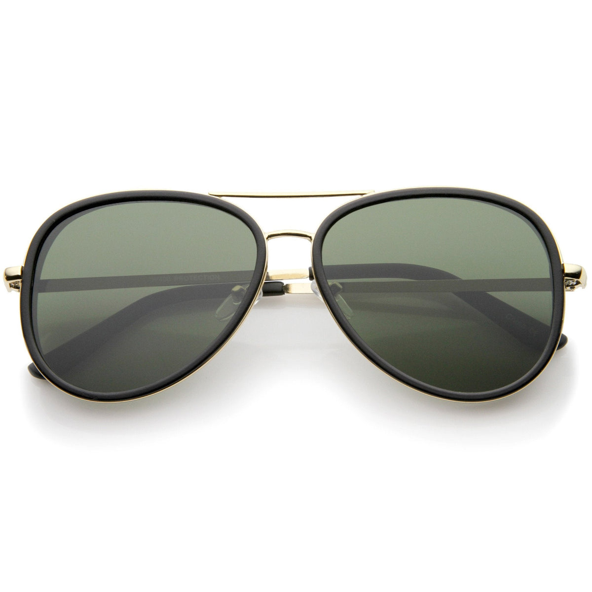 European Retro Two Tone Flat Lens Aviator Sunglasses A234