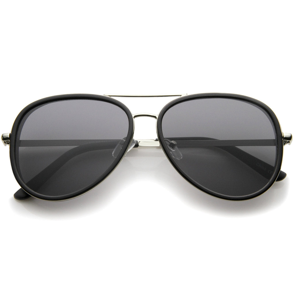European Retro Two Tone Flat Lens Aviator Sunglasses A234