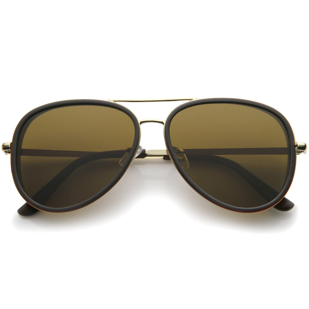 European Retro Two Tone Flat Lens Aviator Sunglasses A234