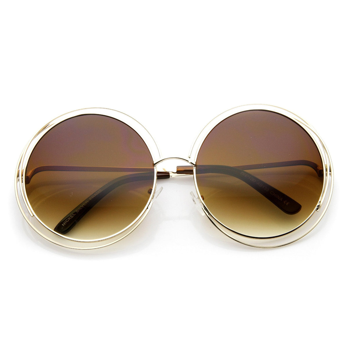 Indie Retro Dual Metal Round Mirrored Lens Sunglasses 9621