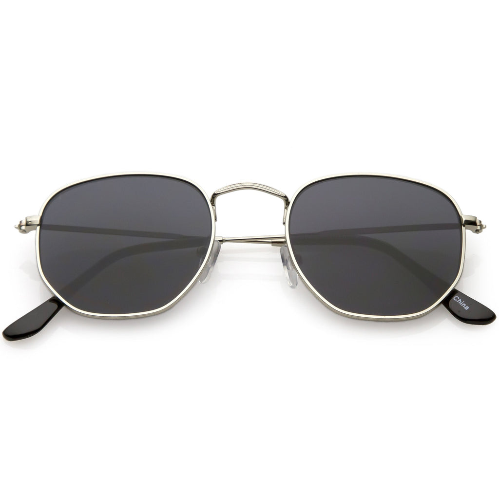 Vintage Inspired Indie Dapper Flat Hexagon Lens Sunglasses C517