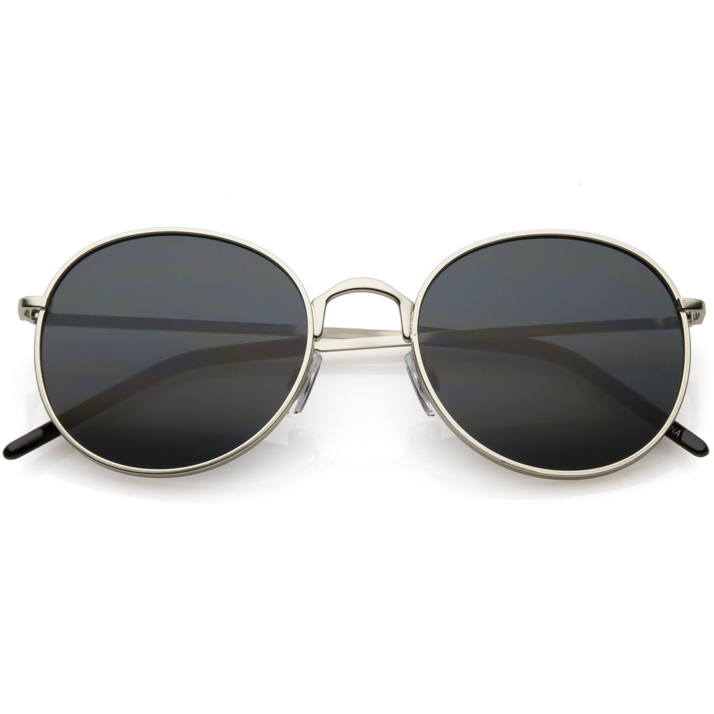 Indie Round Retro Modern Flat Lens Dapper Sunglasses C519