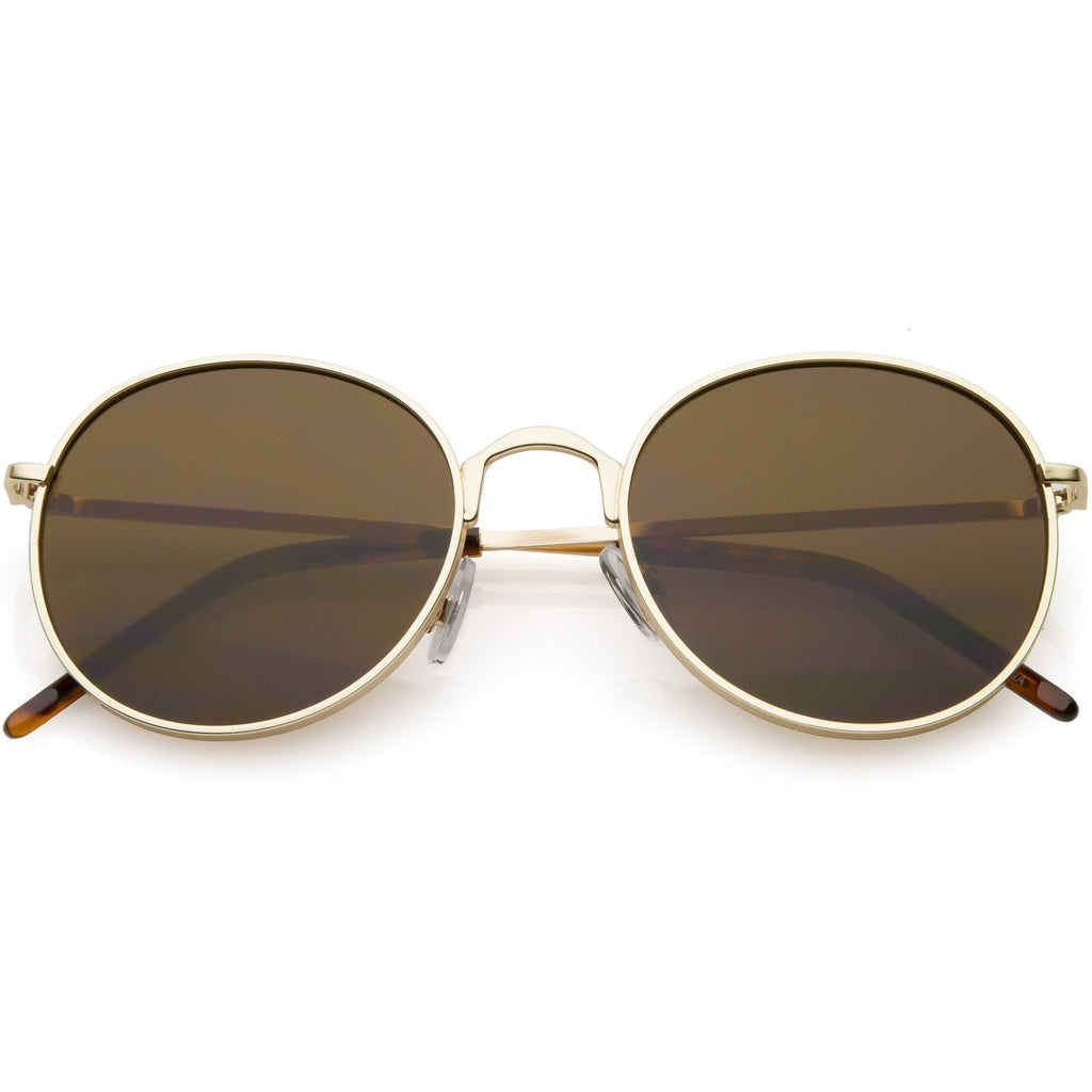Indie Round Retro Modern Flat Lens Dapper Sunglasses C519
