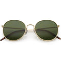 Indie Round Retro Modern Flat Lens Dapper Sunglasses C519