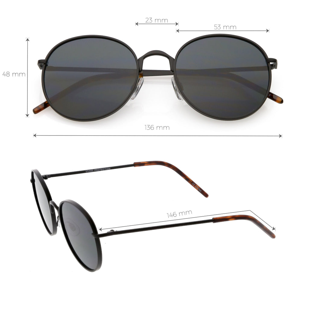 Indie Round Retro Modern Flat Lens Dapper Sunglasses C519