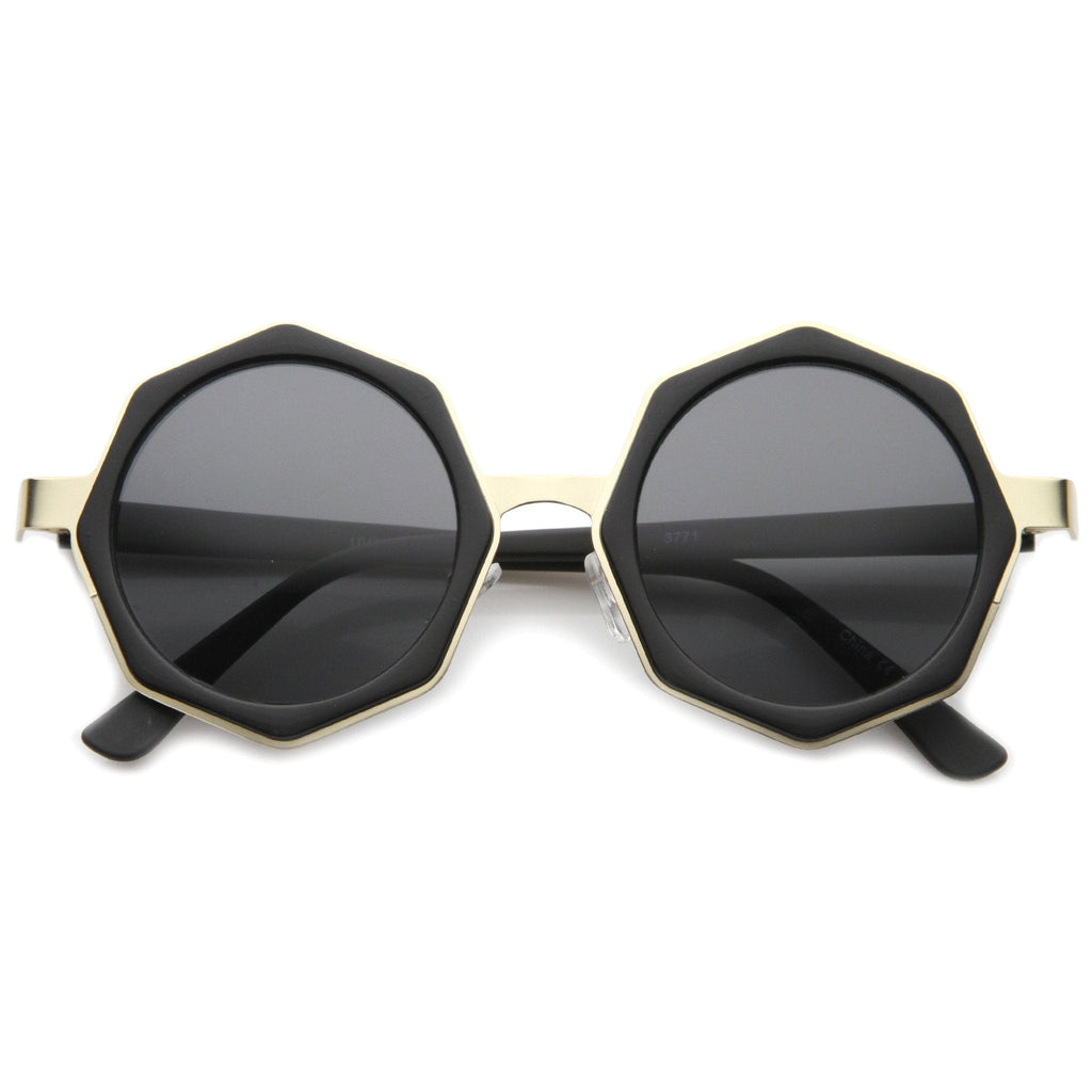Women's Oversize Octagon Geometric Round Sunglasses A132