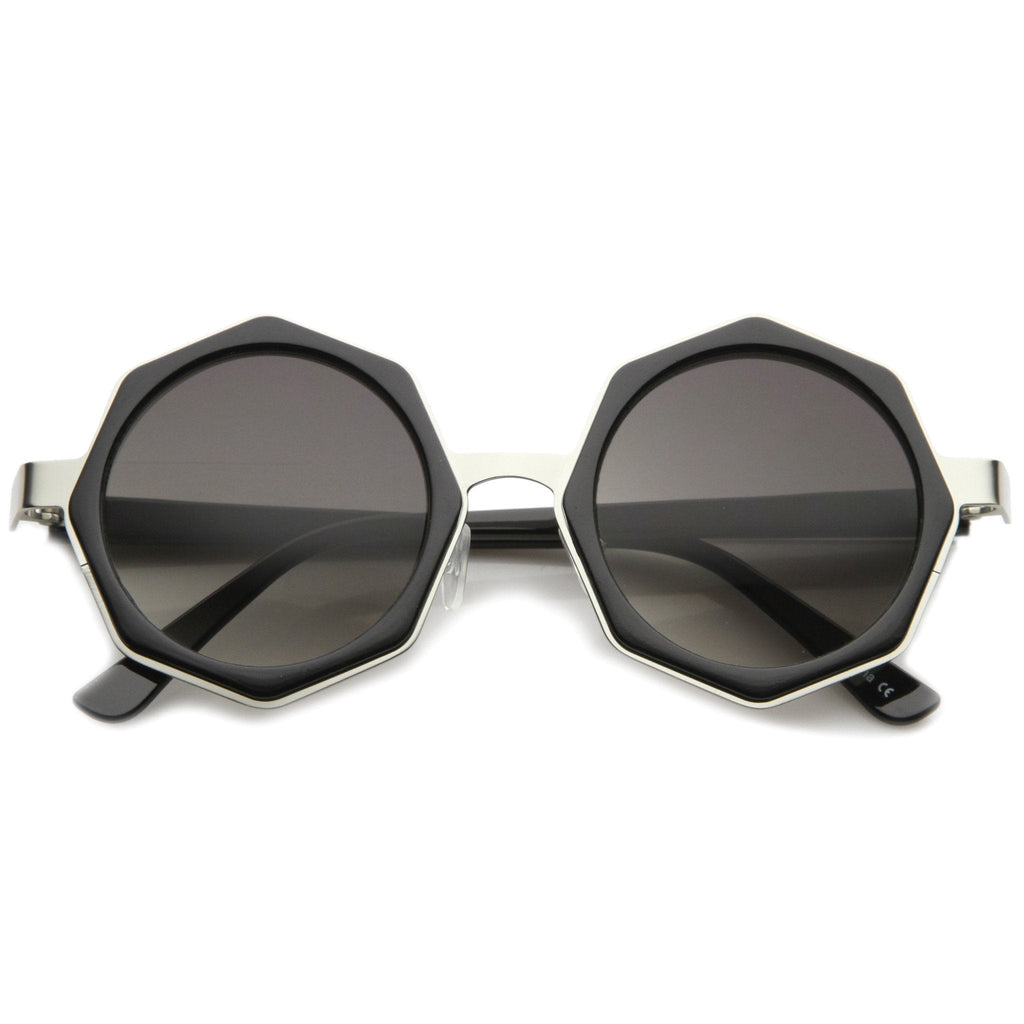 Women's Oversize Octagon Geometric Round Sunglasses A132