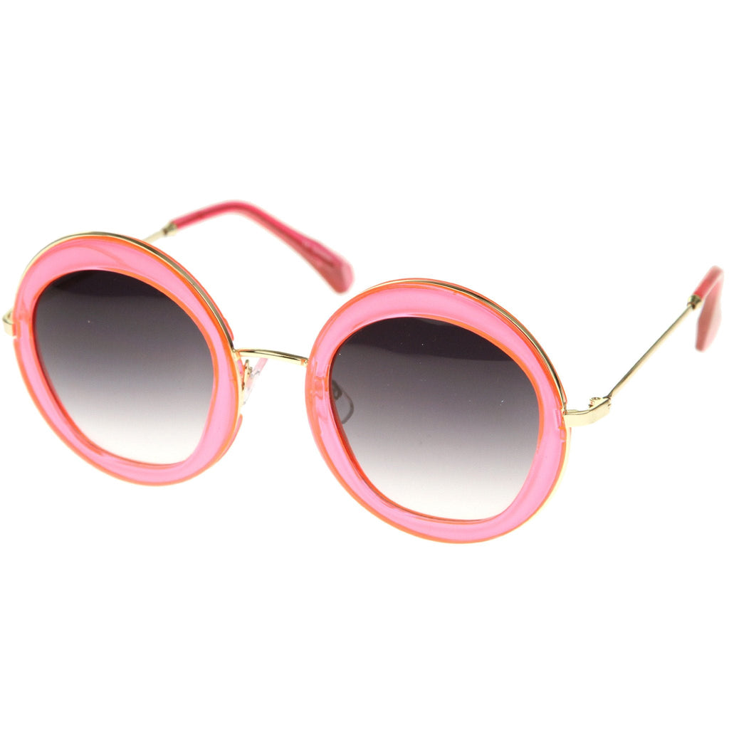 Women's Retro Penta Cut Gradient Lens Sunglasses A135