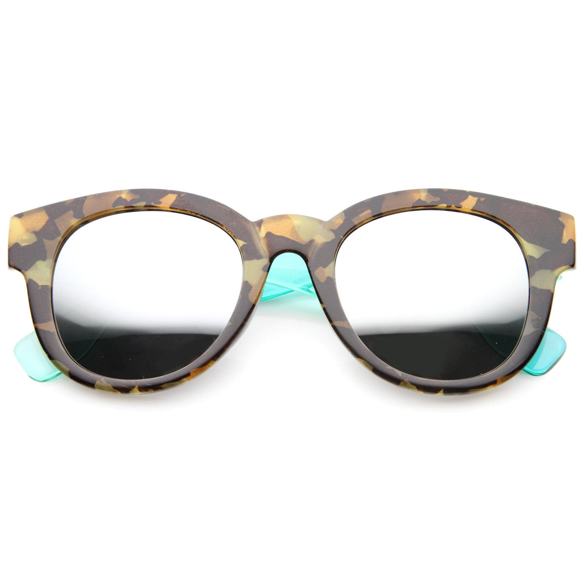Two Toned Translucent Marble Print Mirrored Lens Sunglasses A094