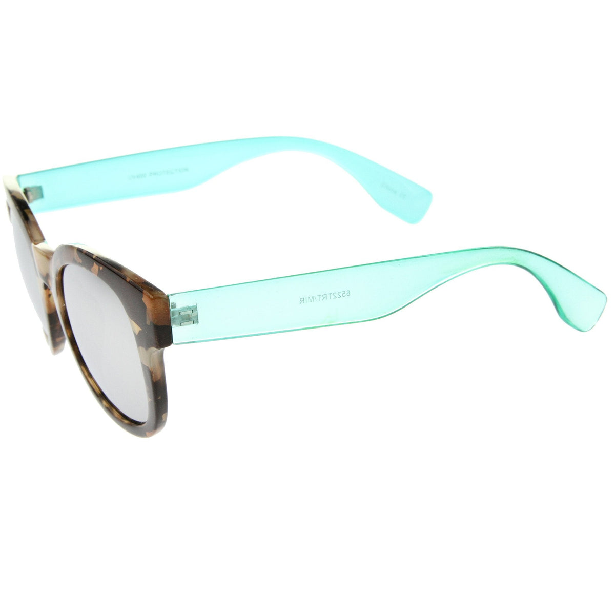 Two Toned Translucent Marble Print Mirrored Lens Sunglasses A094