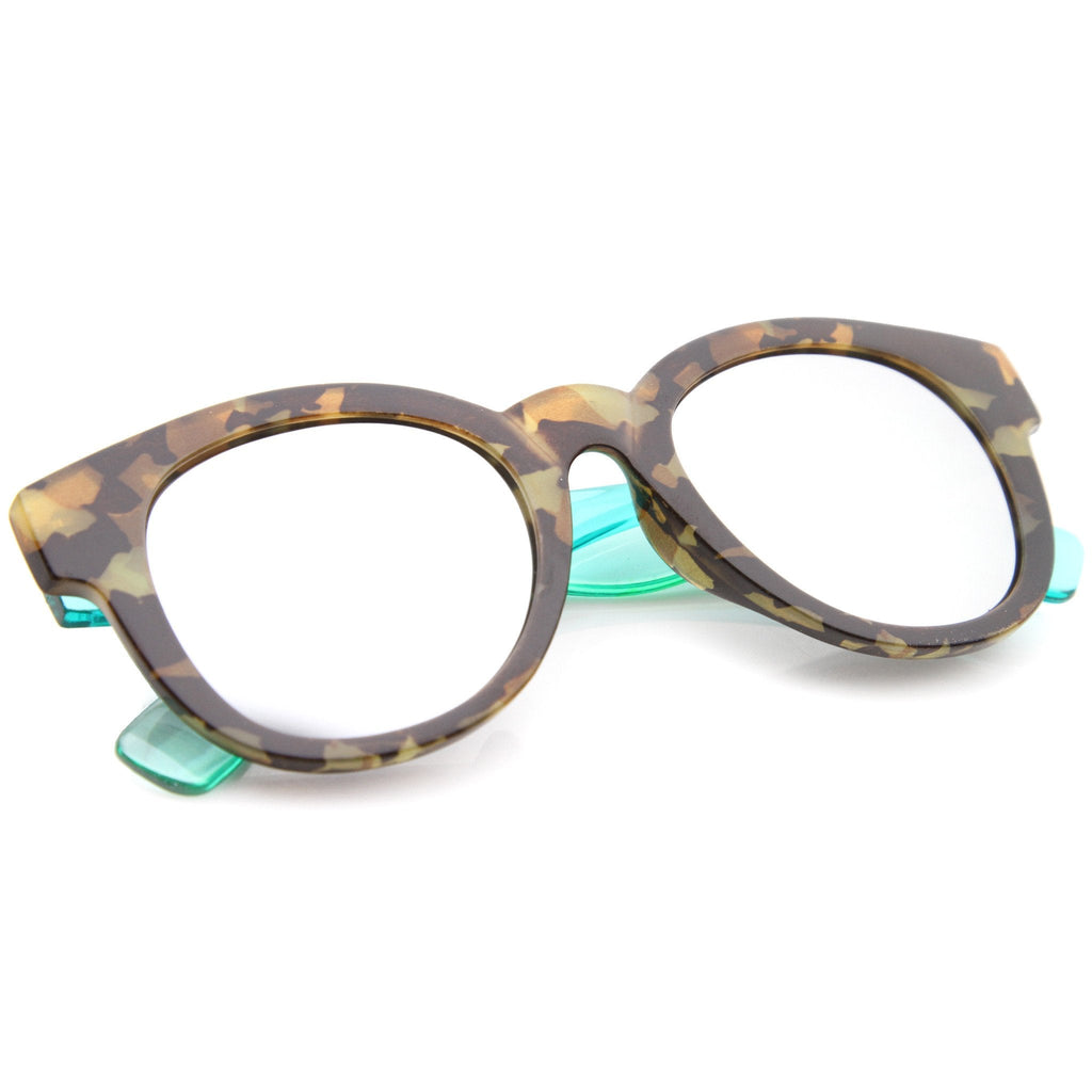 Two Toned Translucent Marble Print Mirrored Lens Sunglasses A094