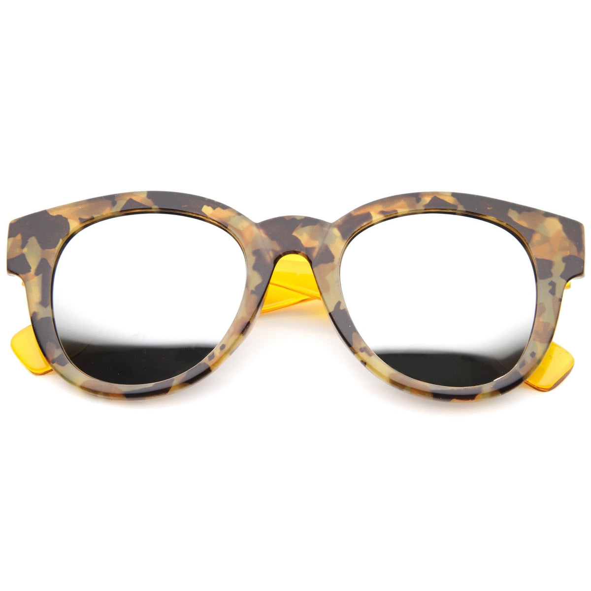 Two Toned Translucent Marble Print Mirrored Lens Sunglasses A094