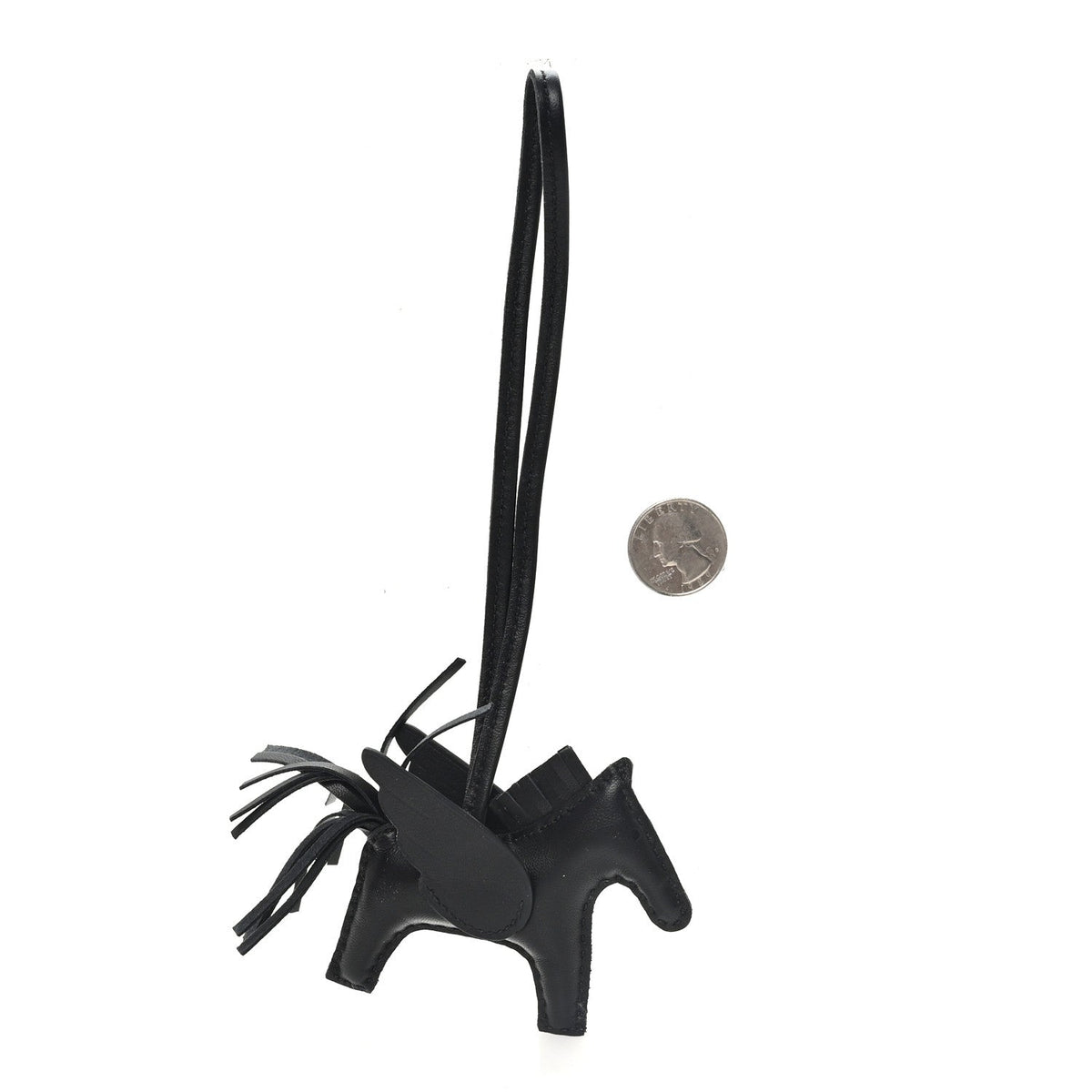 Milo Lambskin Grigri Rodeo Pegase Horse Bag Charm PM So Black