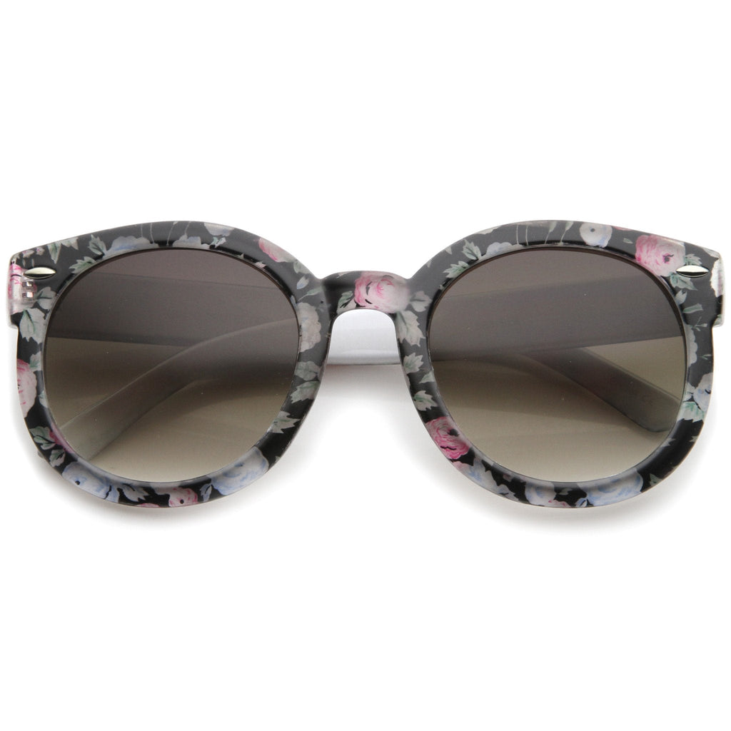 Women's Spring Floral Print Oversize Round Sunglasses A187