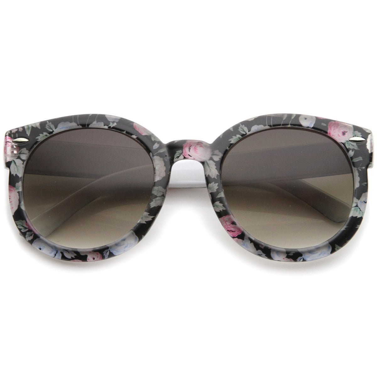 Women's Spring Floral Print Oversize Round Sunglasses A187