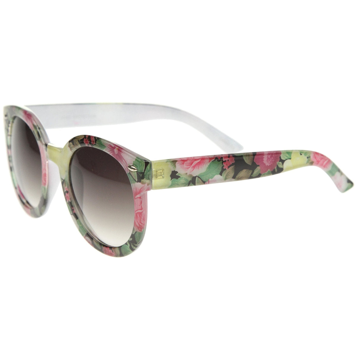 Women's Spring Floral Print Oversize Round Sunglasses A187