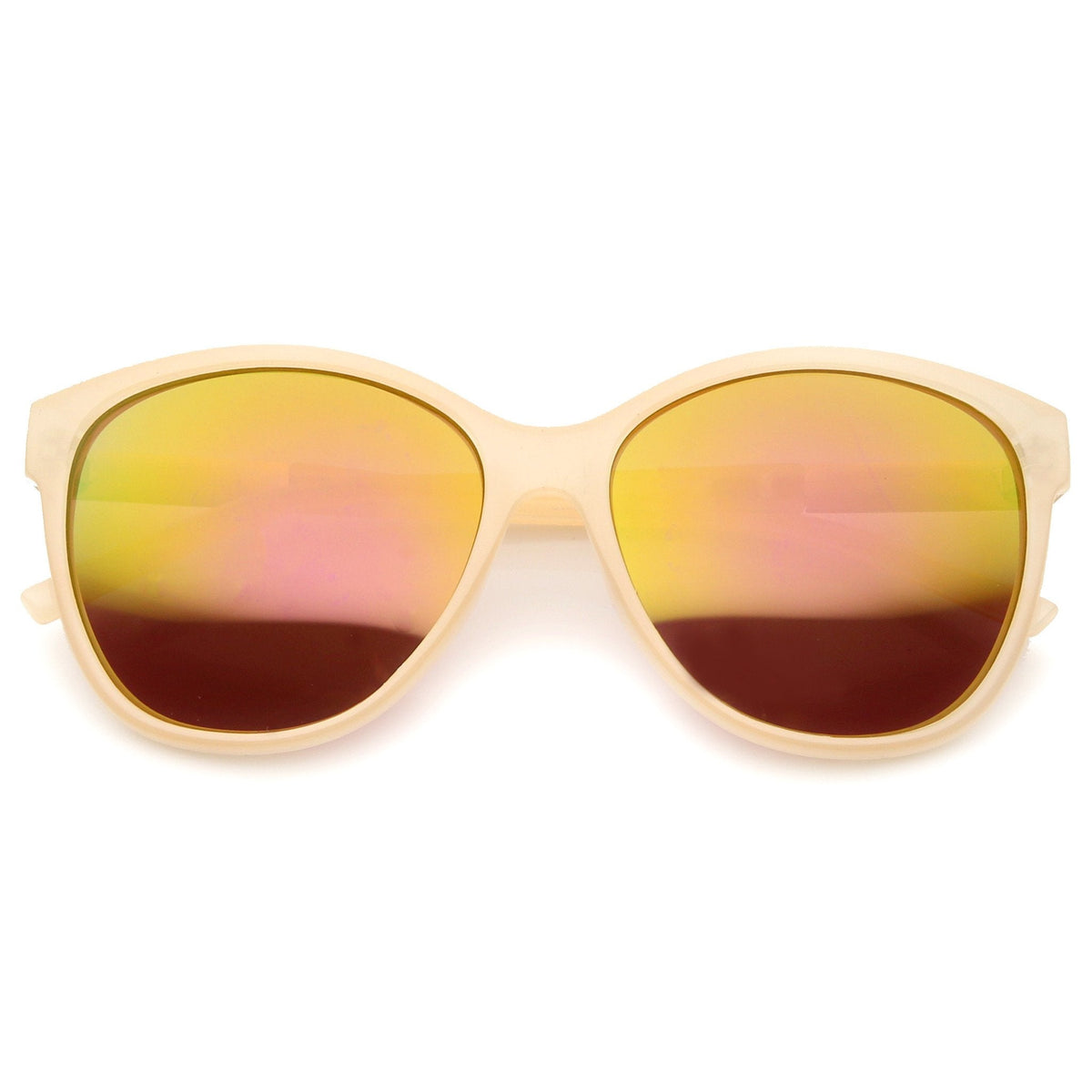 Women's Color Mirrored Lens Cat Eye Sunglasses A157