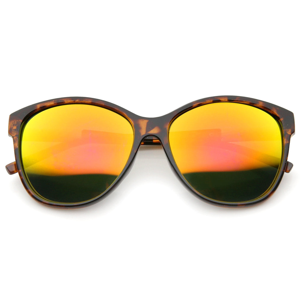 Women's Color Mirrored Lens Cat Eye Sunglasses A157