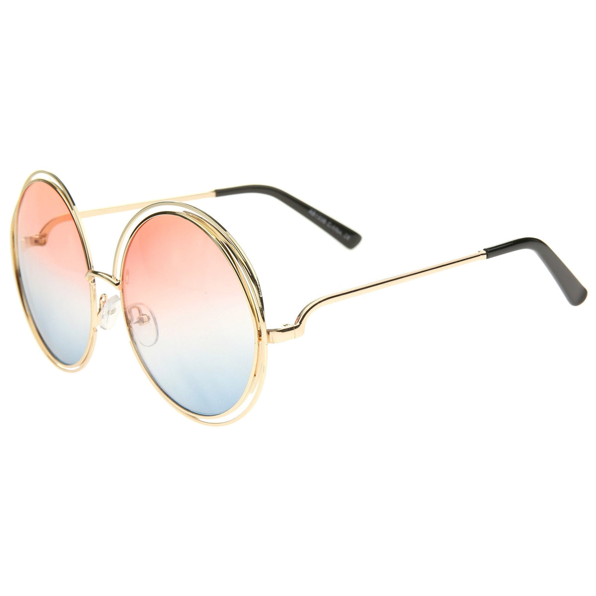 Women's Retro Hippie Oversize Round Gradient Lens Sunglasses A194