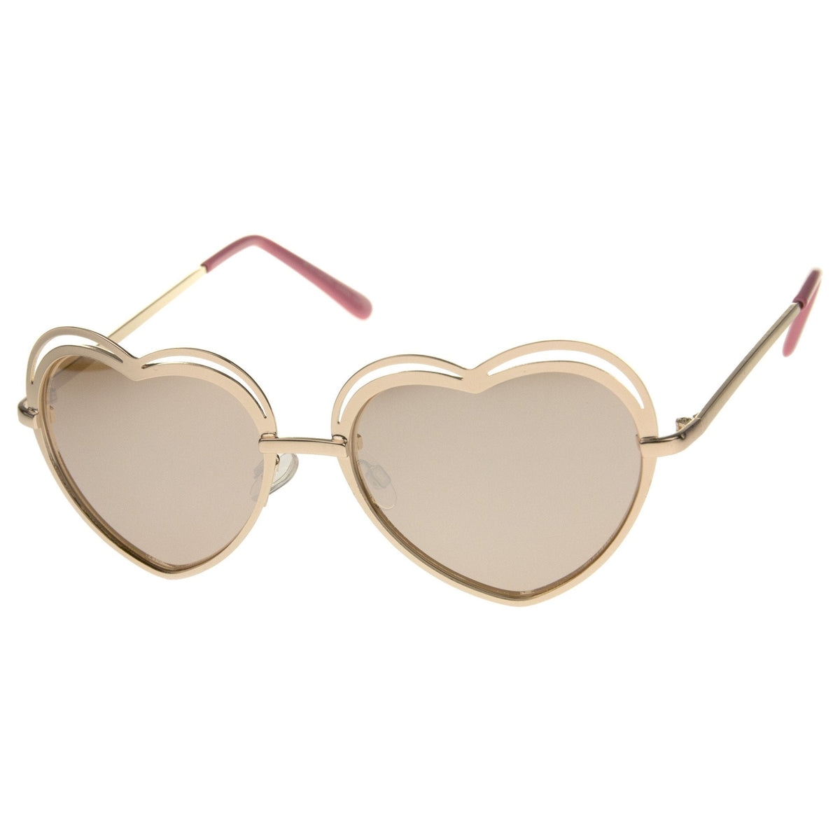 Women's Indie Heart Shape Laser Cut Sunglasses A299