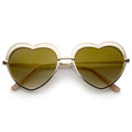 Women's Indie Heart Shape Laser Cut Sunglasses A299