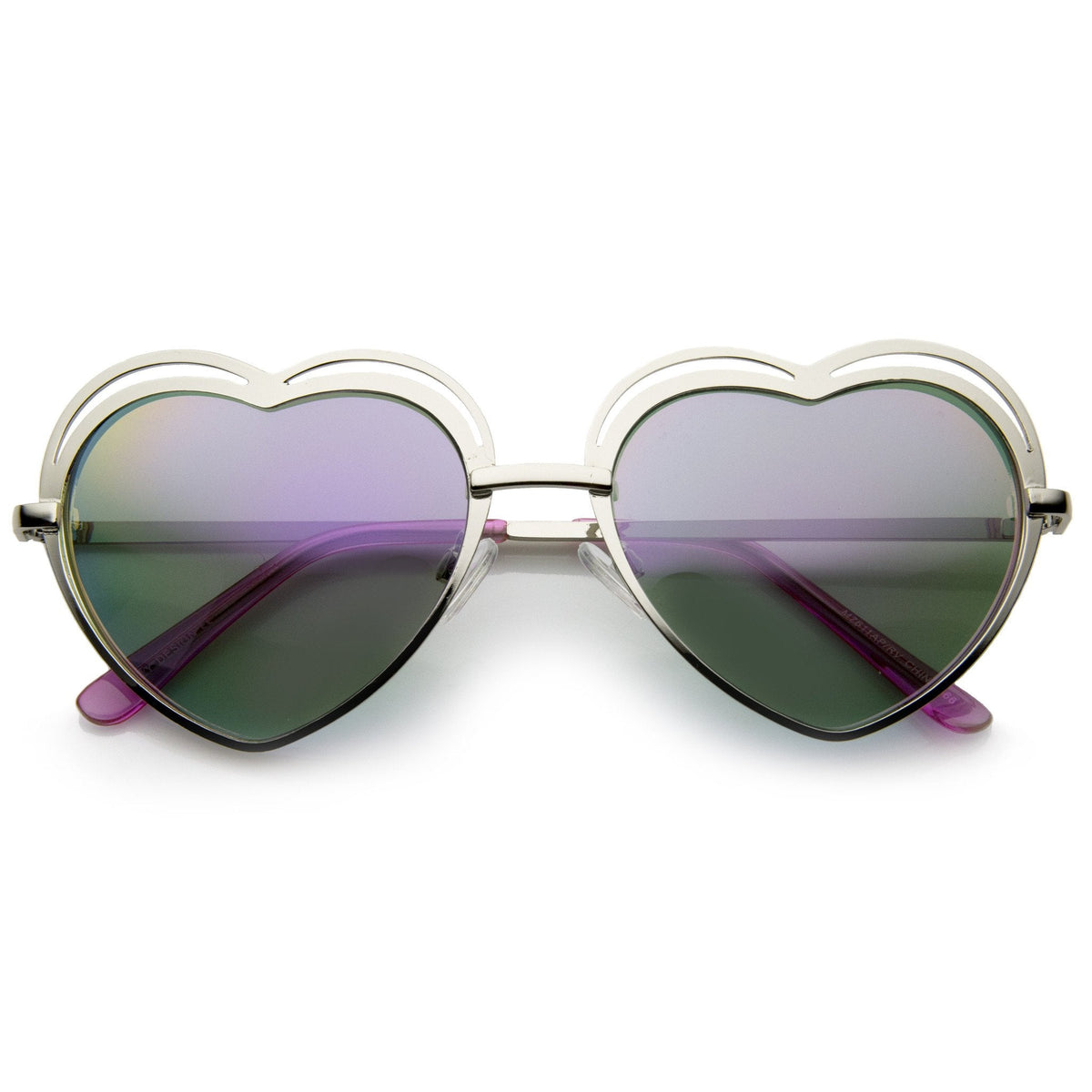 Women's Indie Heart Shape Laser Cut Sunglasses A299