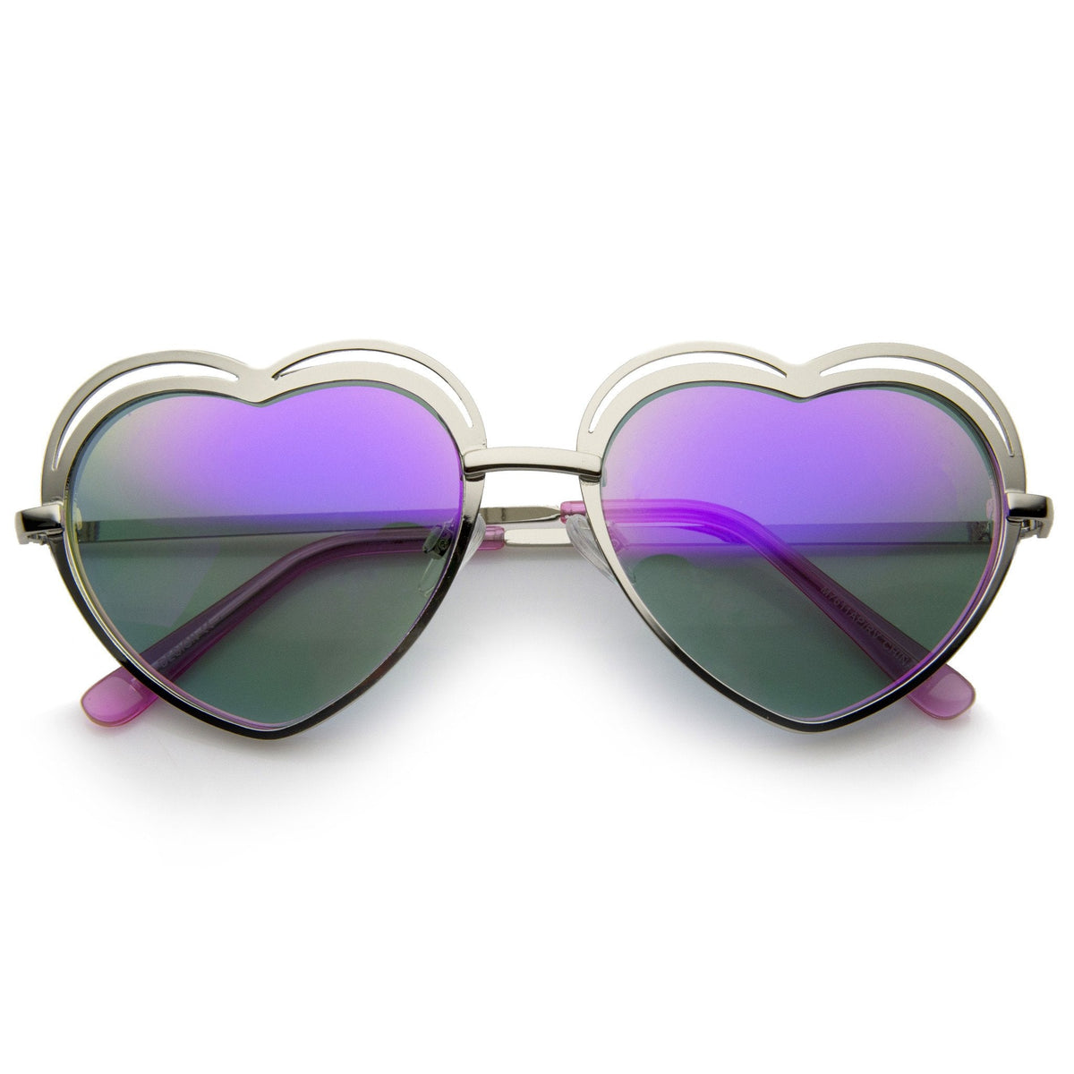 Women's Indie Heart Shape Laser Cut Sunglasses A299