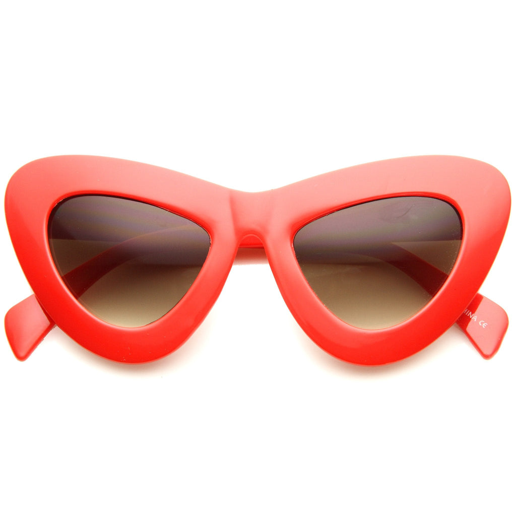 Women's Retro Bold Chunky Cat Eye Sunglasses A098