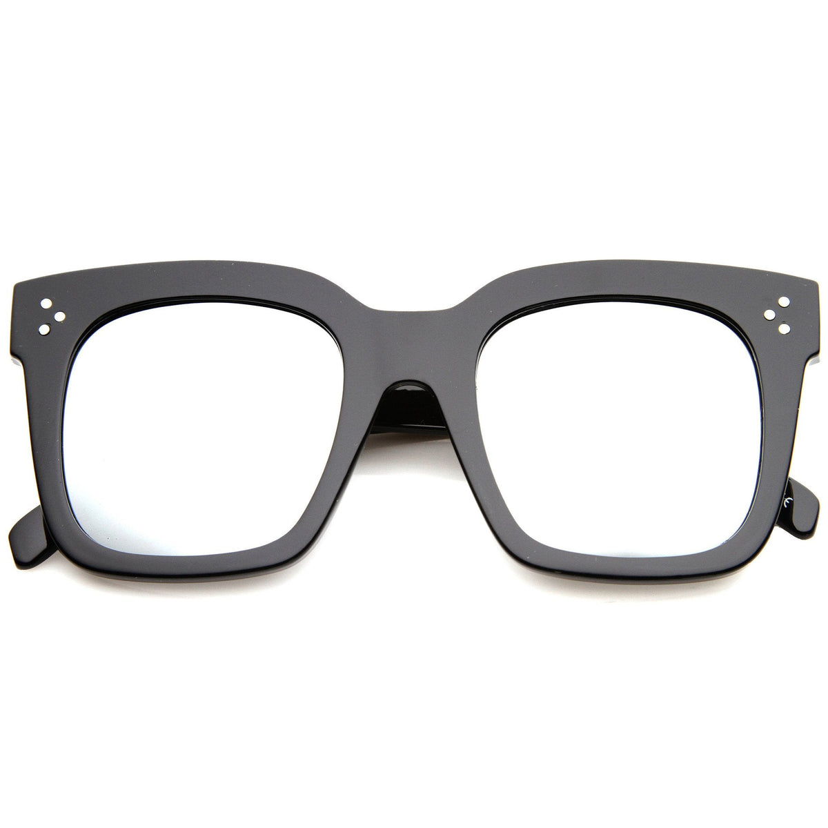 Bold Oversize Flat Mirror Lens Square Frame Horn Rimmed Sunglasses 50mm - A100