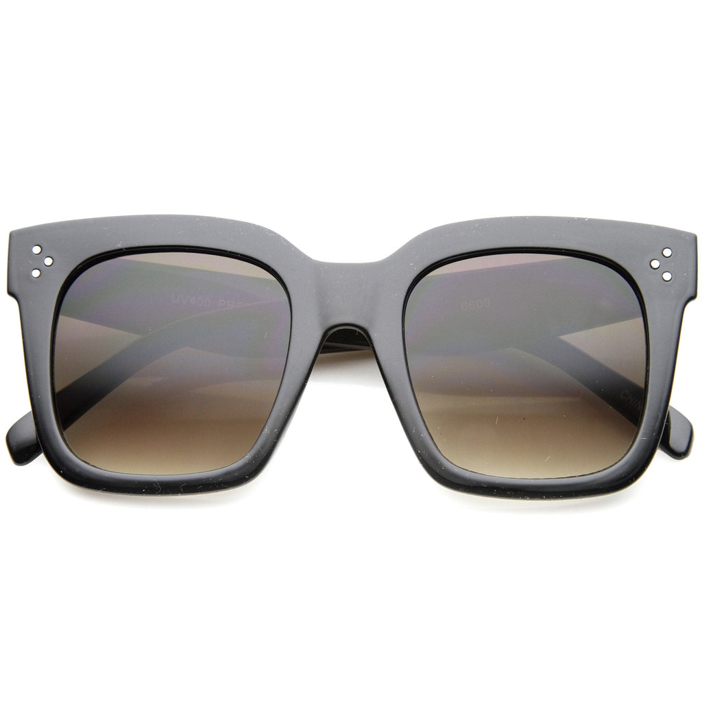 Bold Oversize Horned Rim Flat Lens Sunglasses A101