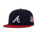 Atlanta Braves Navy Scarlet 1991 World Series Cooperstown Green Bottom New Era 59Fifty Fitted