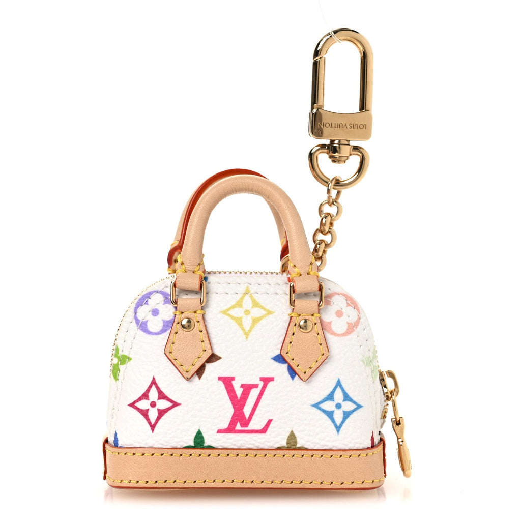LV x TM Monogram Multicolor Micro Alma Bag Charm White