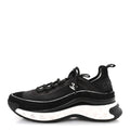 Velvet Calfskin Mixed Fibers CC Sneakers 39.5 Black