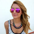 Gold Metal Frame With Flash Mirrored Lens Sunglasses