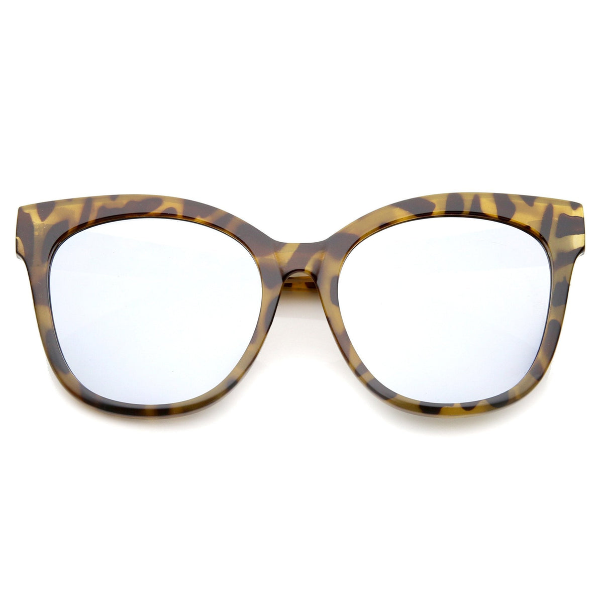 Oversize Women's Mirrored Flat Lens Cat Eye Sunglasses A337