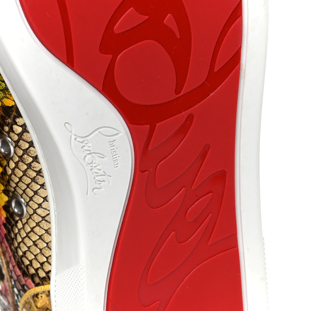 Snakeskin Mens Louis Flat Sneakers 40 Multicolor