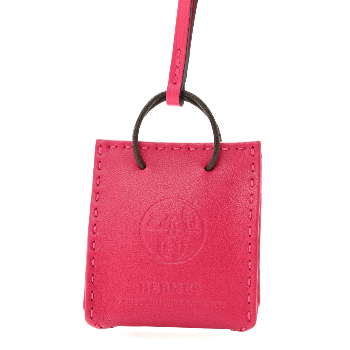 Milo Lambskin Swift Shopping Bag Charm Rose Mexico