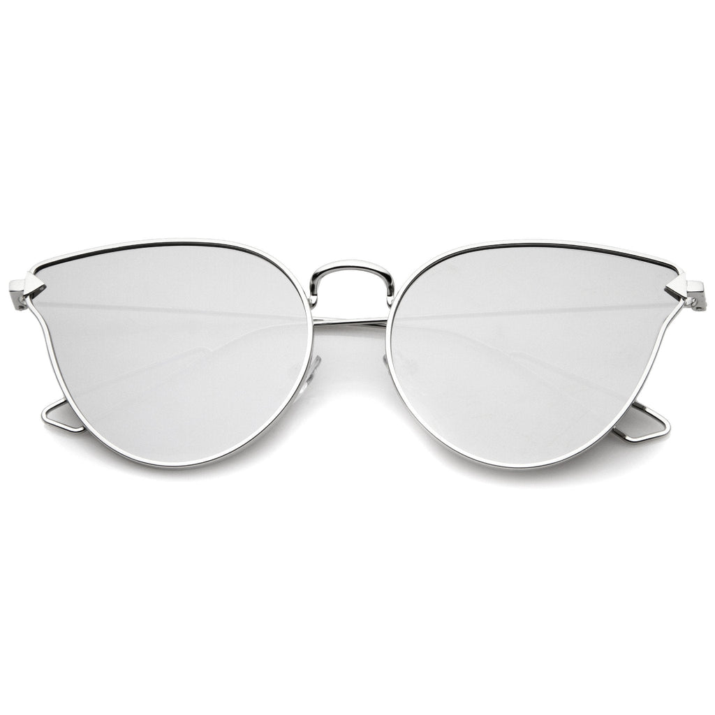Women's Flat Lens Arrow Temple Cat Eye Sunglasses A804