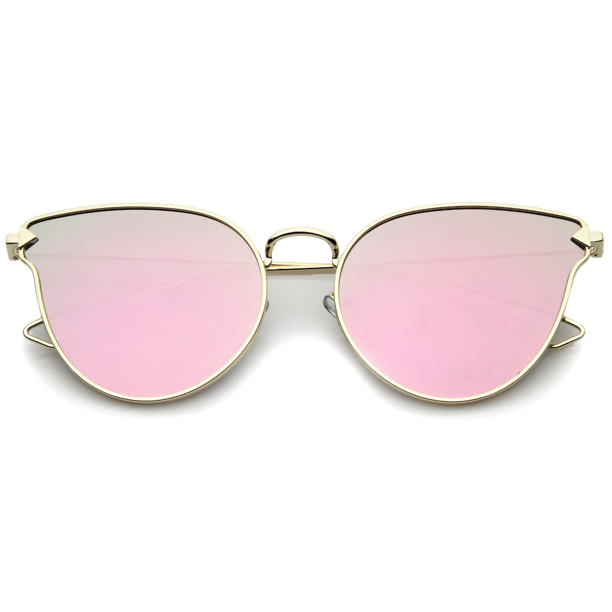 Women's Flat Lens Arrow Temple Cat Eye Sunglasses A804