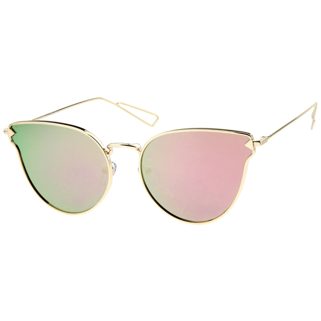 Women's Flat Lens Arrow Temple Cat Eye Sunglasses A804